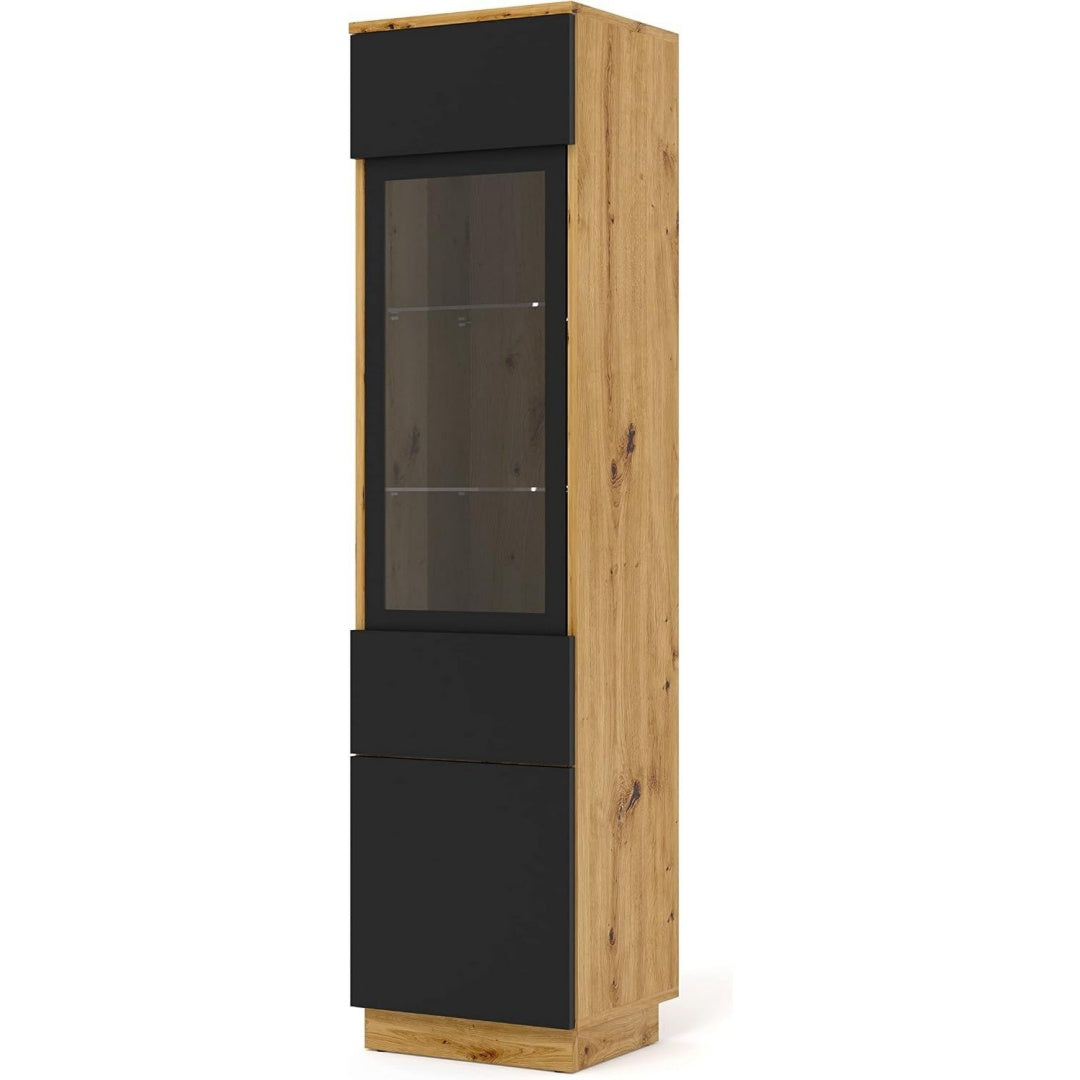 Vitrine en verre teinte marron, une porte