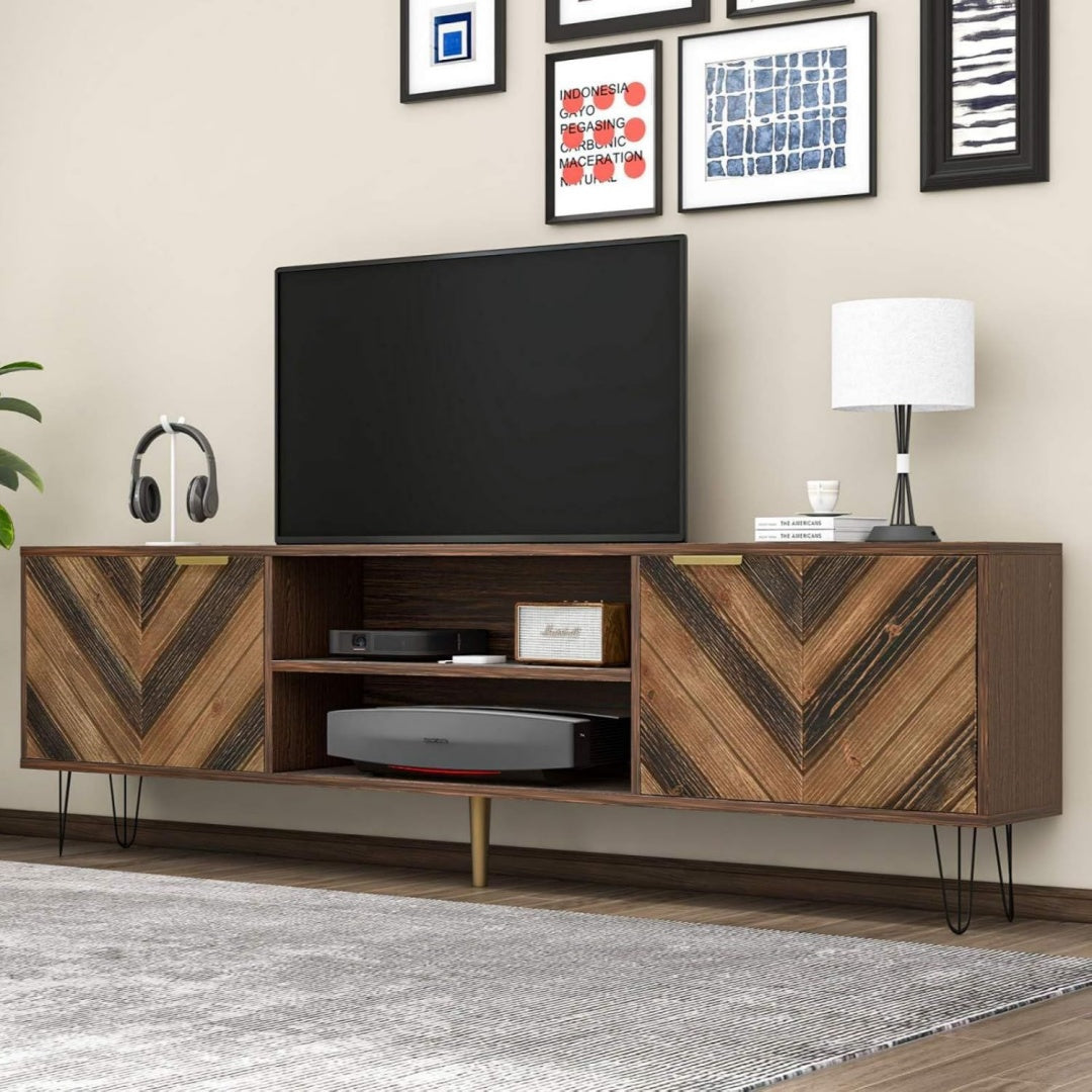 Meuble TV fonctionnel gris