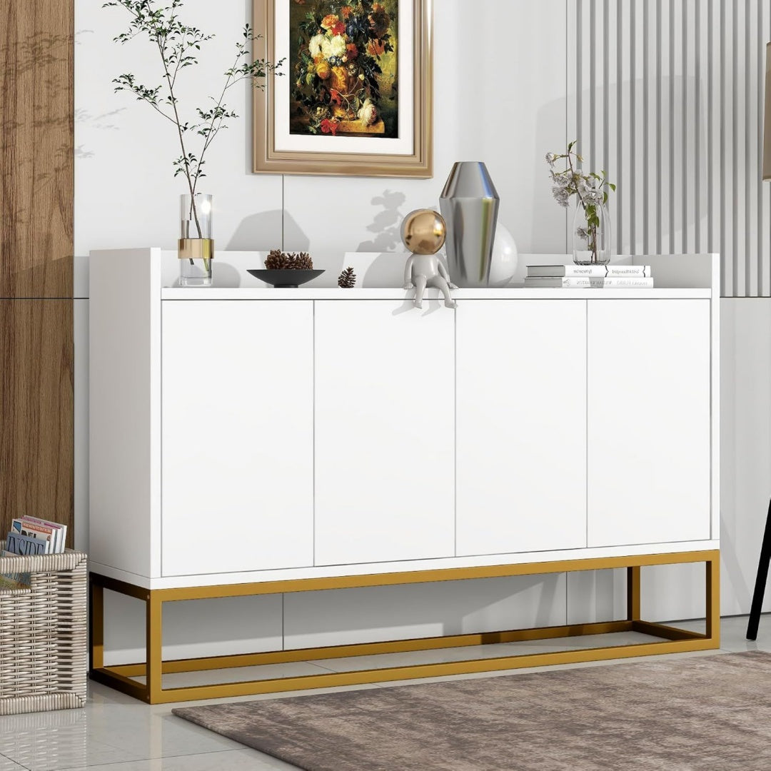 Rangement buffet couleur gris clair, quatre portes