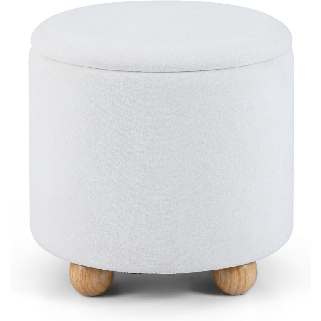 Style, tabouret ottoman gris clair en bois