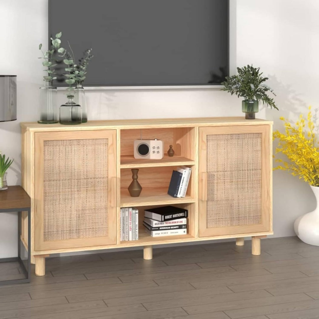 Commode design en bois massif marron