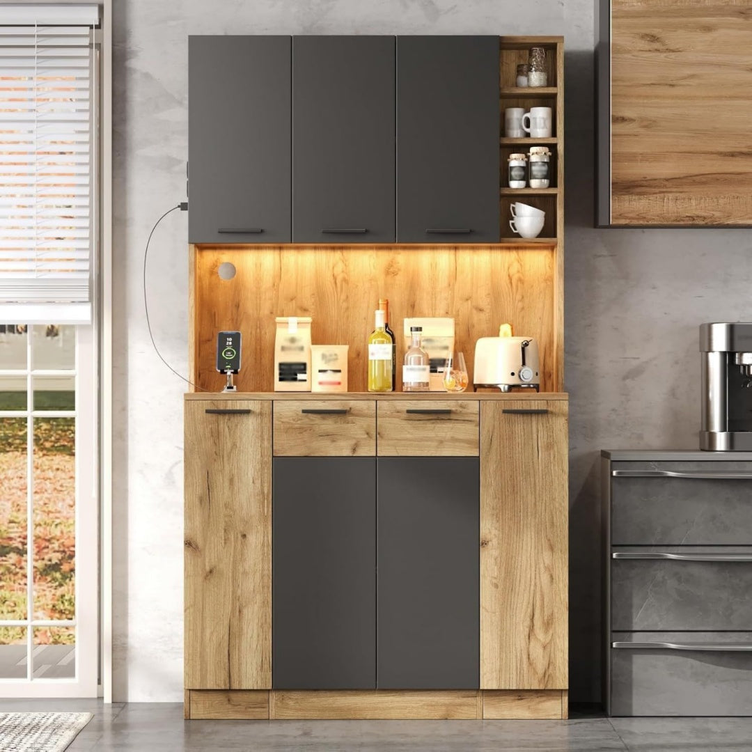 Buffet en MDF marron 100 x 40 x 180 cm