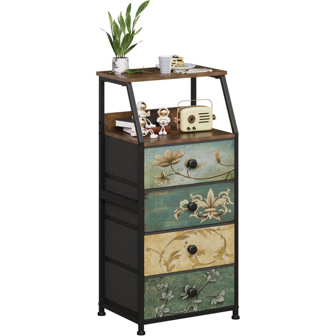Commode 29 x 40 x 84 cm gris fonce