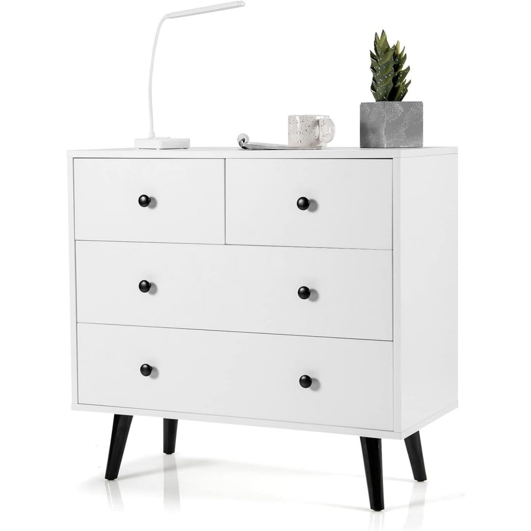 Armoire de rangement gris clair pour dressing 4 tiroirs