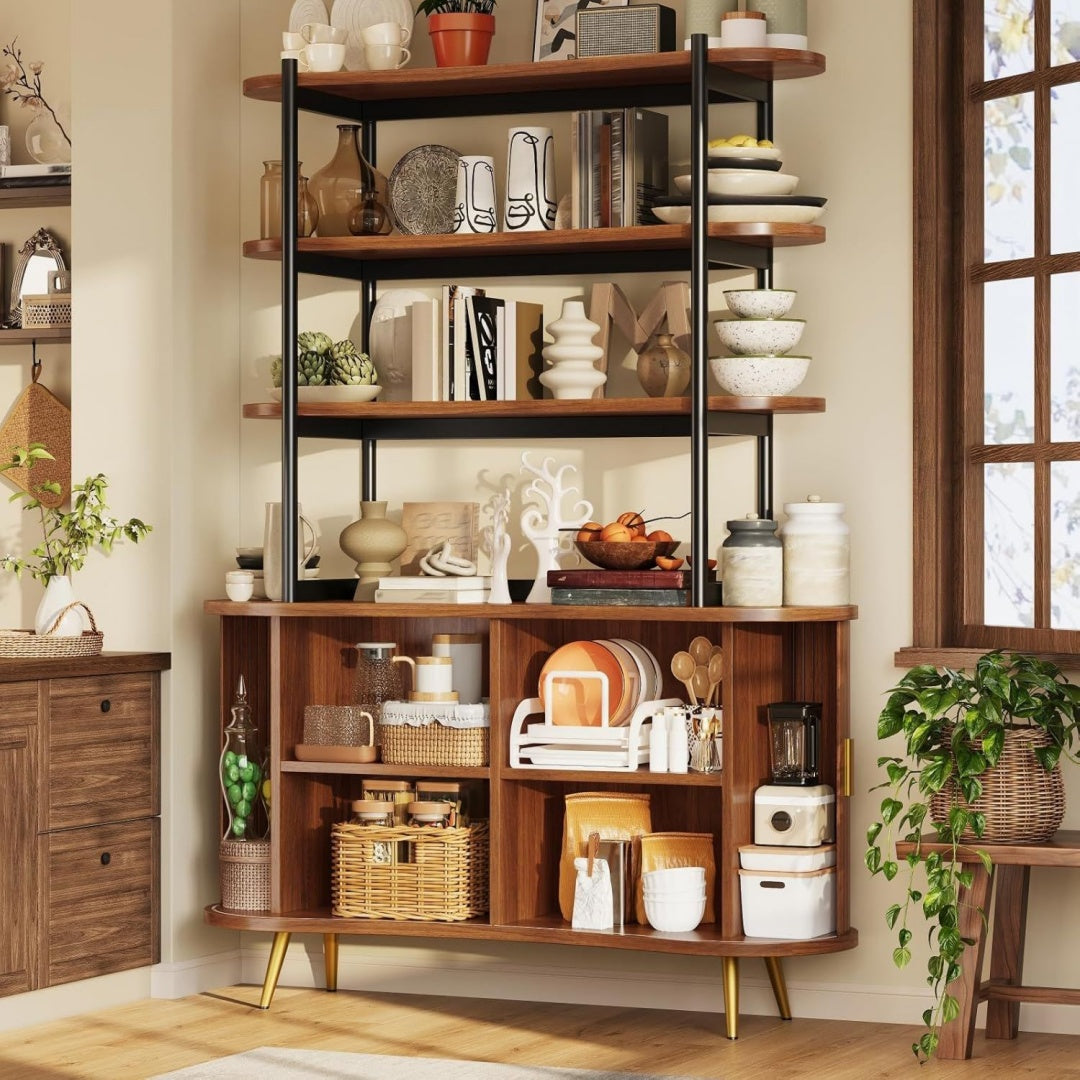 Vaisselier marron en bois, portes