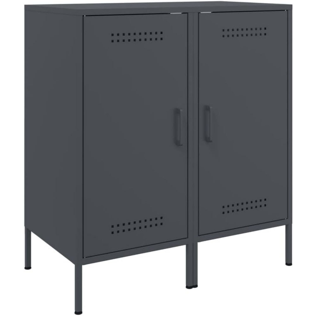 Buffet gris fonce sobre 36 x 39 x 79 cm 1 porte