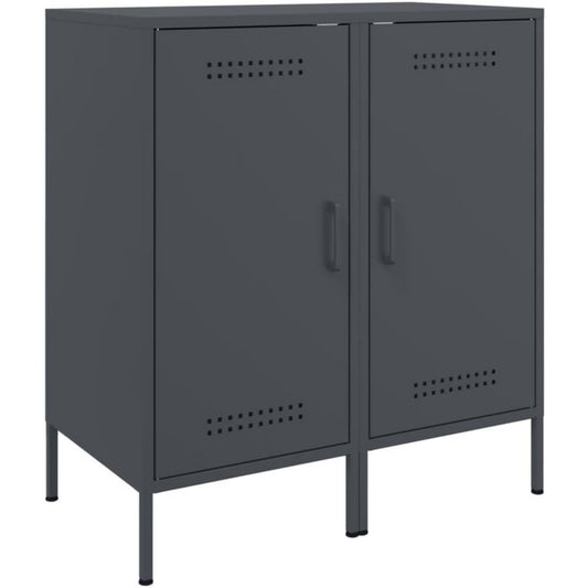 Buffet gris fonce sobre 36 x 39 x 79 cm 1 porte