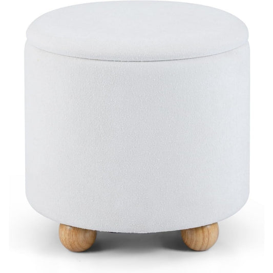 Style, tabouret ottoman gris clair en bois