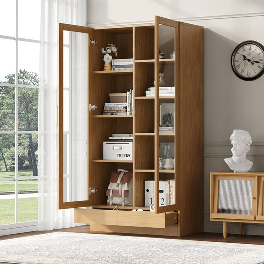Vitrine gris clair, contemporain, rangement multifonction