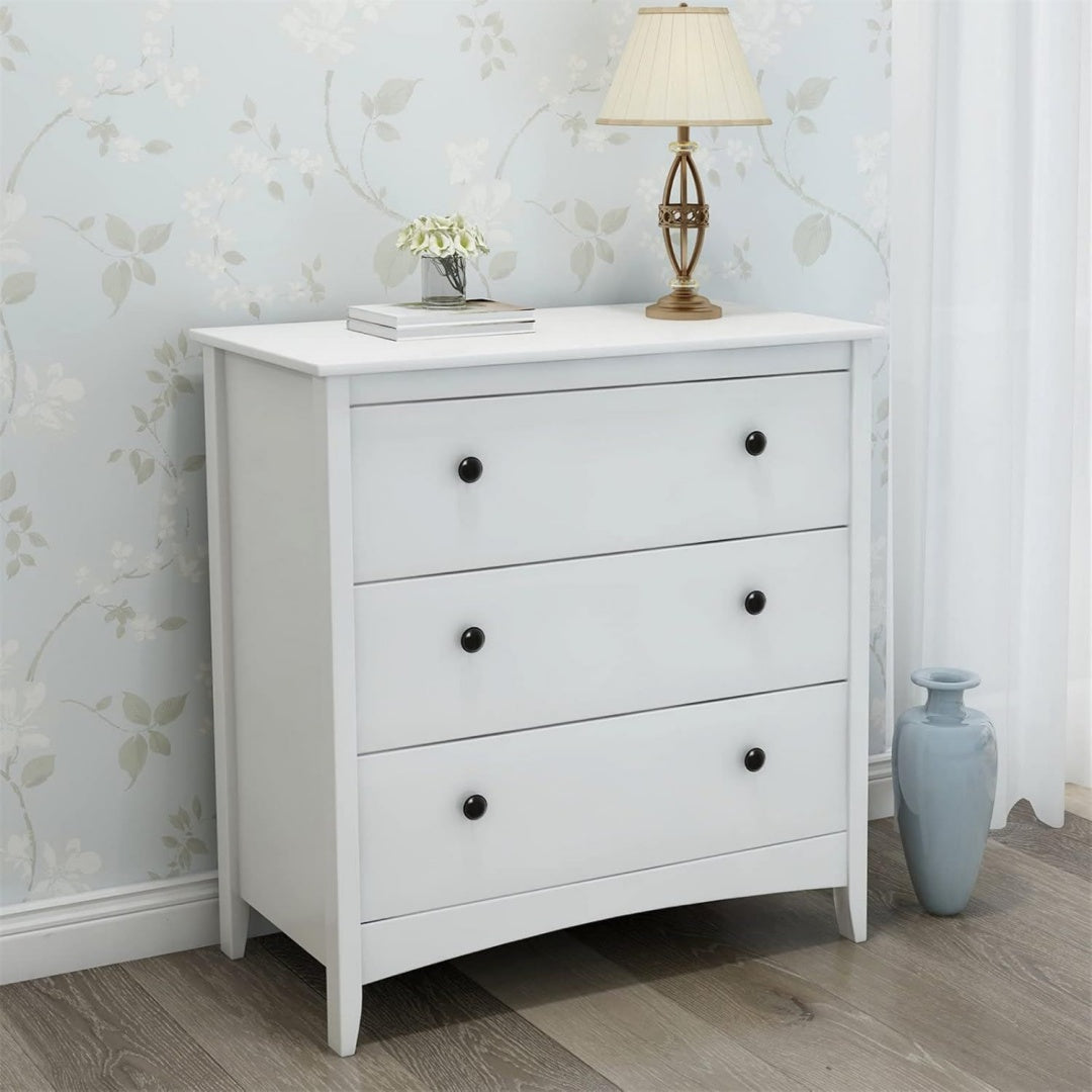 Commode rangement gris clair 4 tiroirs classique