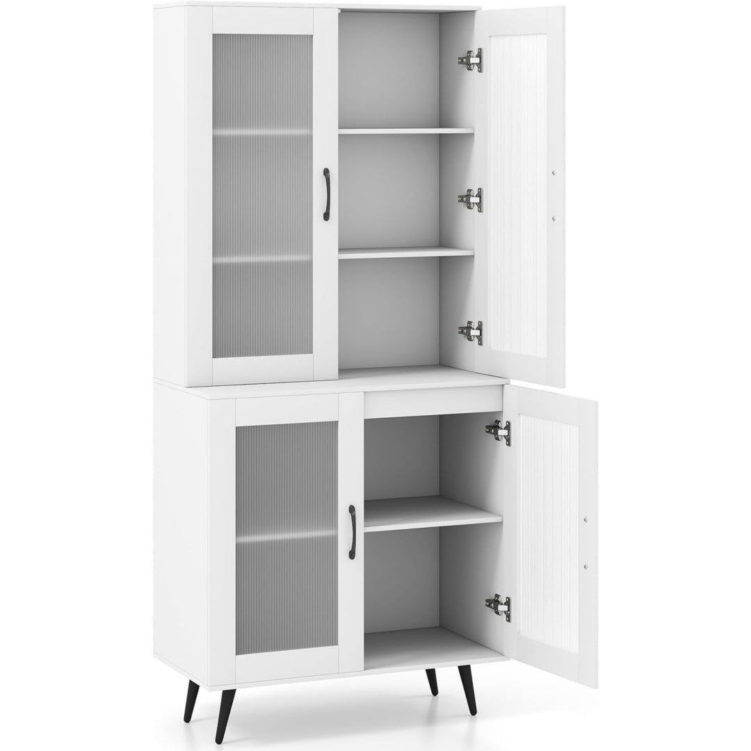 Vitrine gris avec eclairage LED 80 x 40 x 178.5 cm
