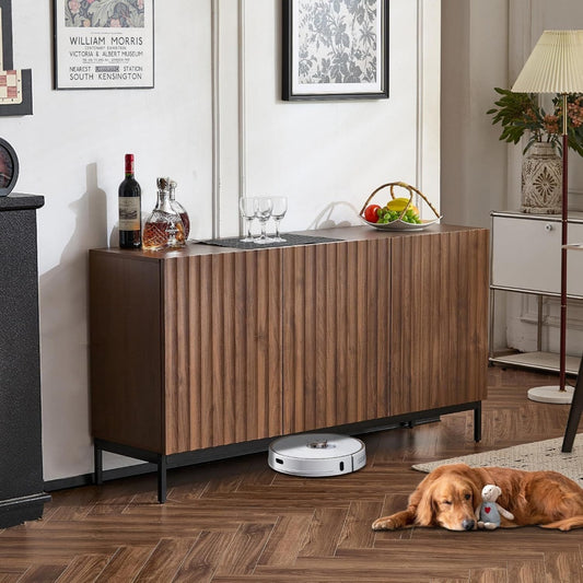 En acier buffet marron avec 3 portes