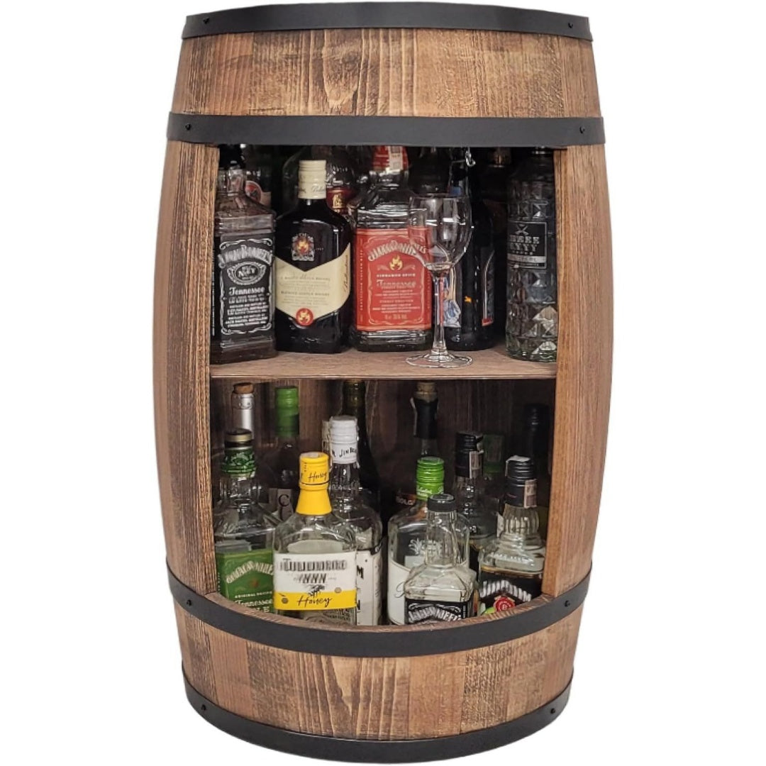 Cave a vin en verre marron, ports USB, rangement pratique