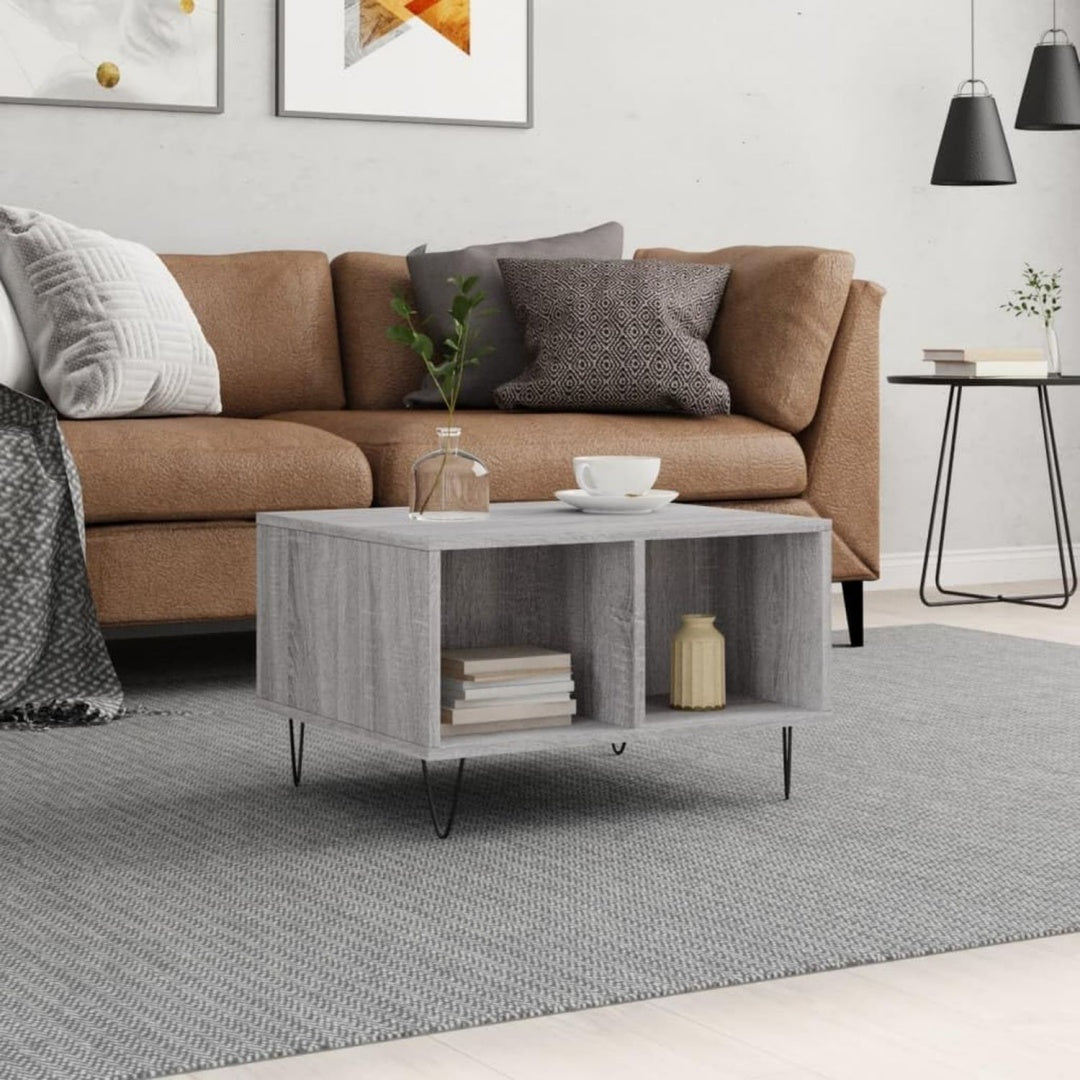 Table basse gris 60 x 50 x 36.5 cm doux