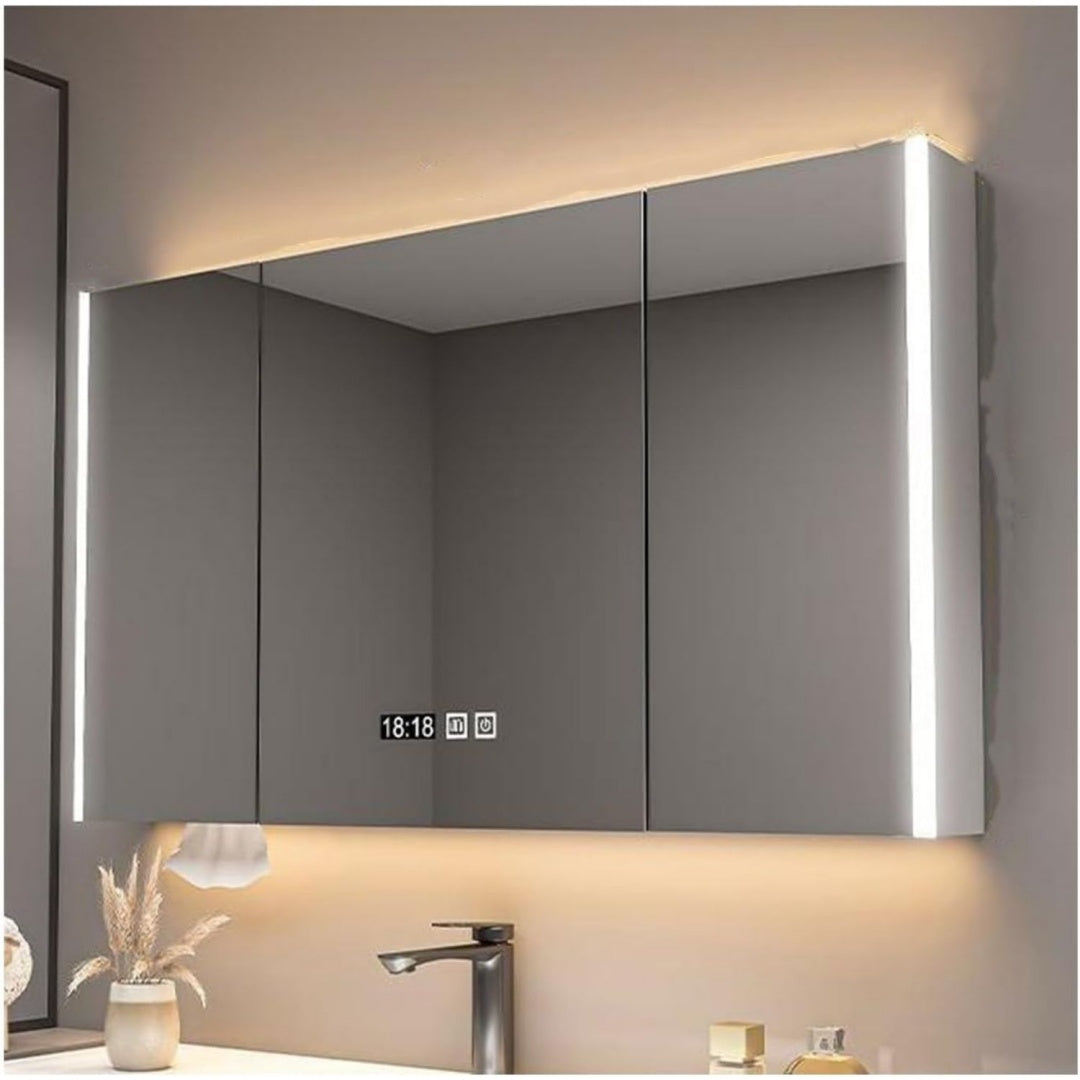 Modele, armoire a miroir marron en bois modulable