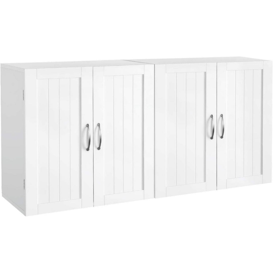 Meuble suspendu en MDF, gris clair style epure