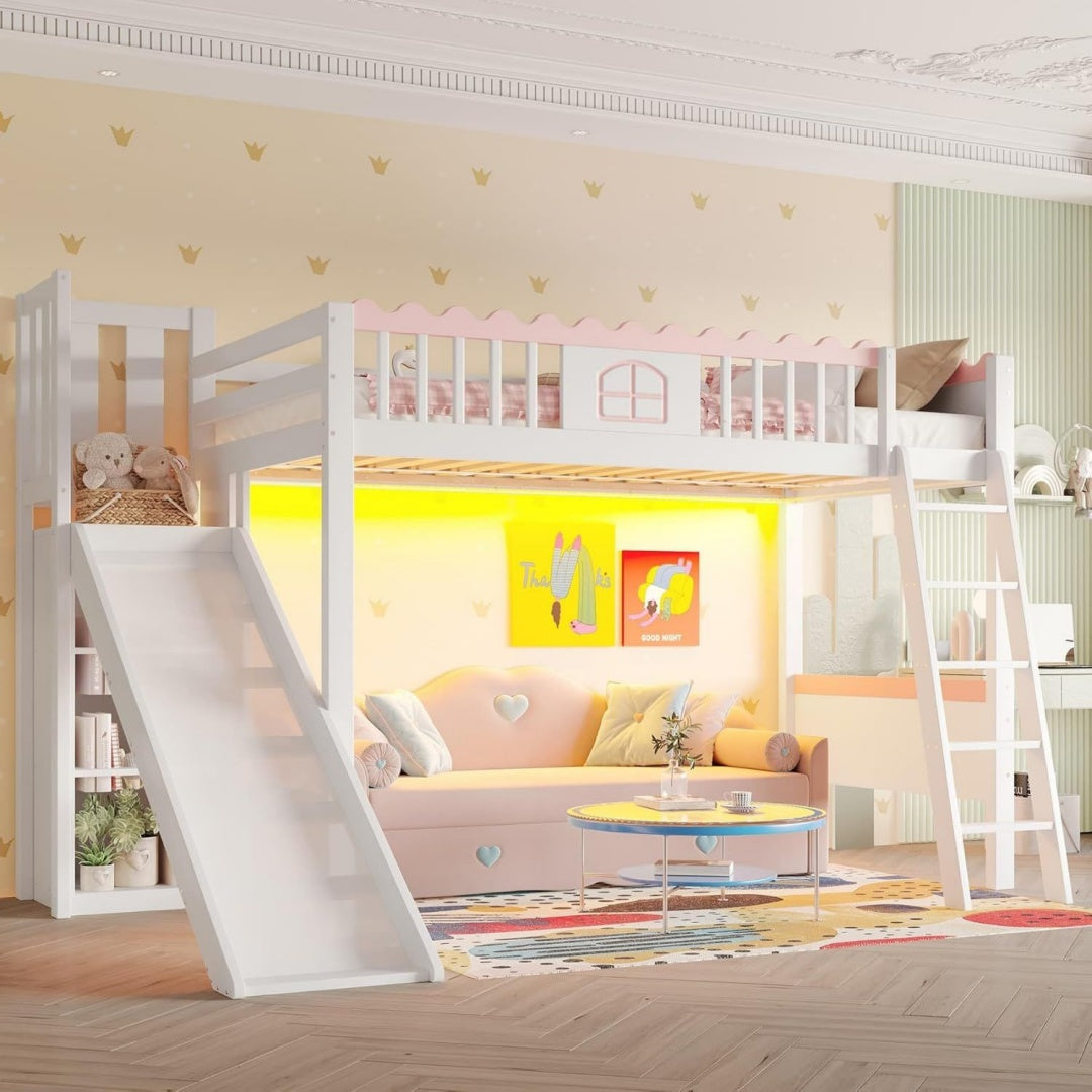 Beau cadre de lit en bois de pin et MDF