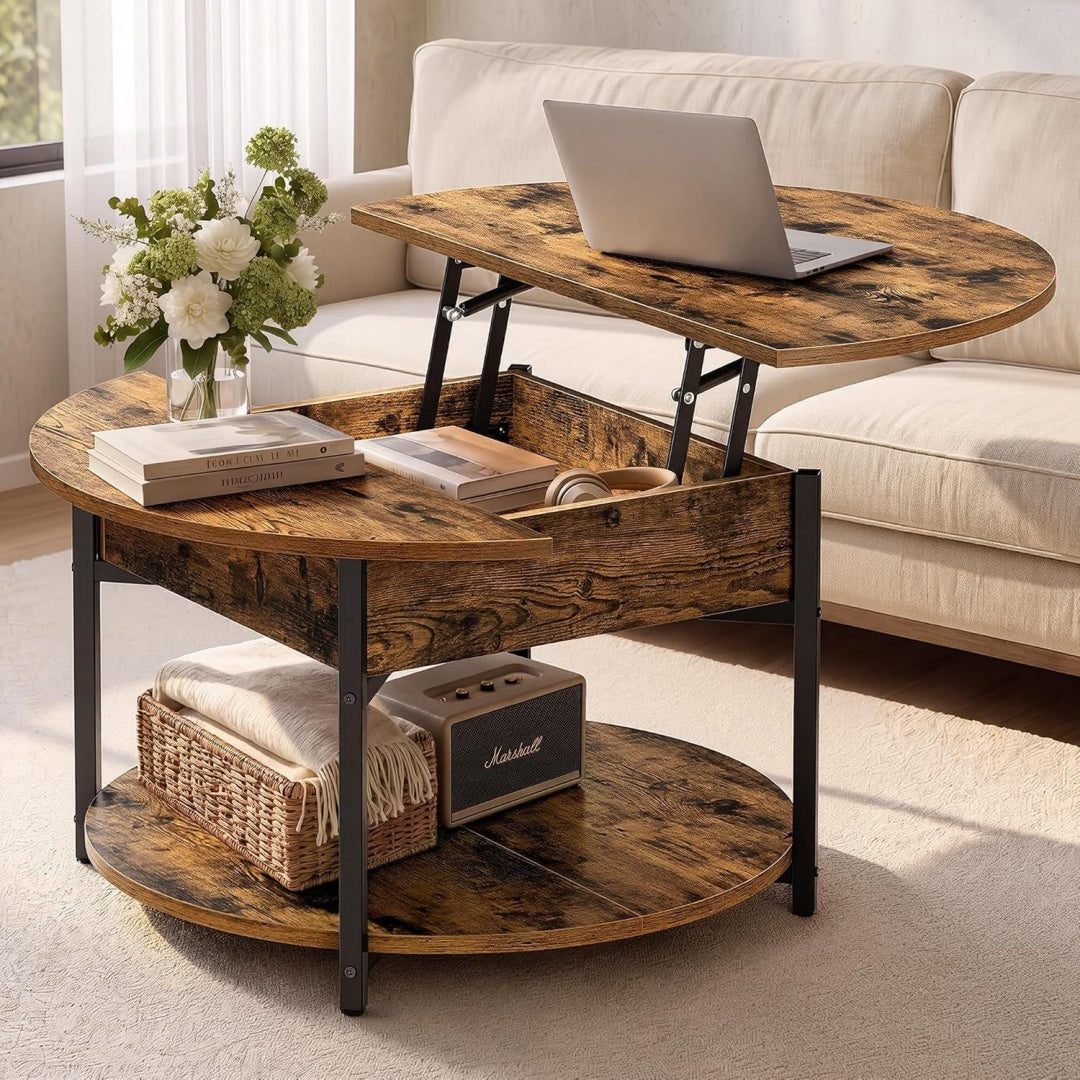 Table basse marron 80 cm, de style contemporain