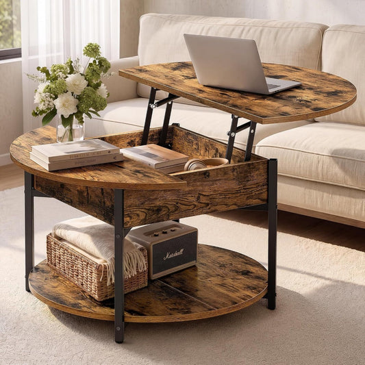 Table basse marron 80 cm, de style contemporain
