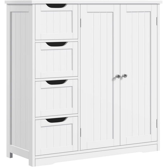 Meuble de rangement gris clair avec etageres reglables en MDF
